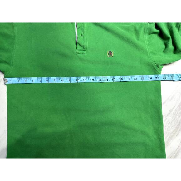 MENS GREEN 2 BUTTON FRONT TOMMY HILFIGER SHORT SLEEVE POLO SHIRT SIZE MEDIUM - Picture 7 of 8